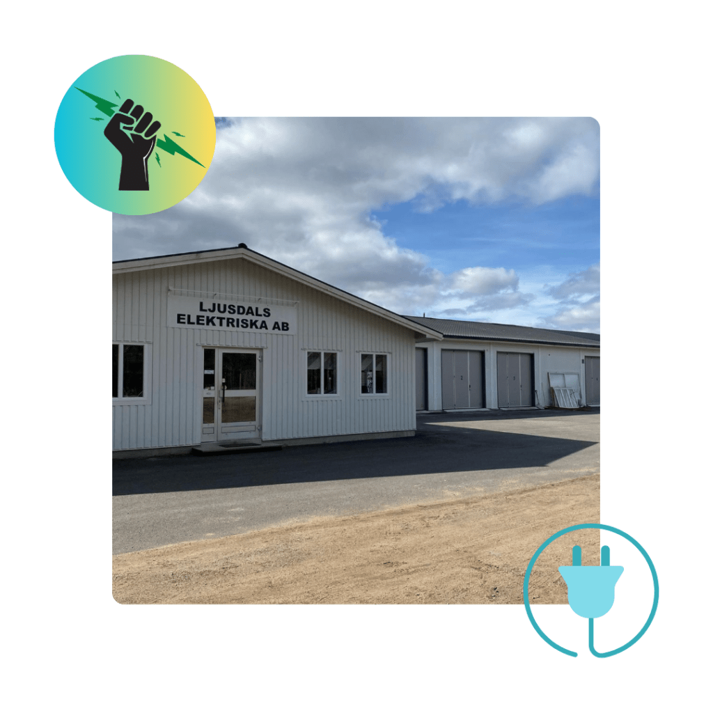 Ljusdals Elektriska AB företags lokal med namnet på byggnaden